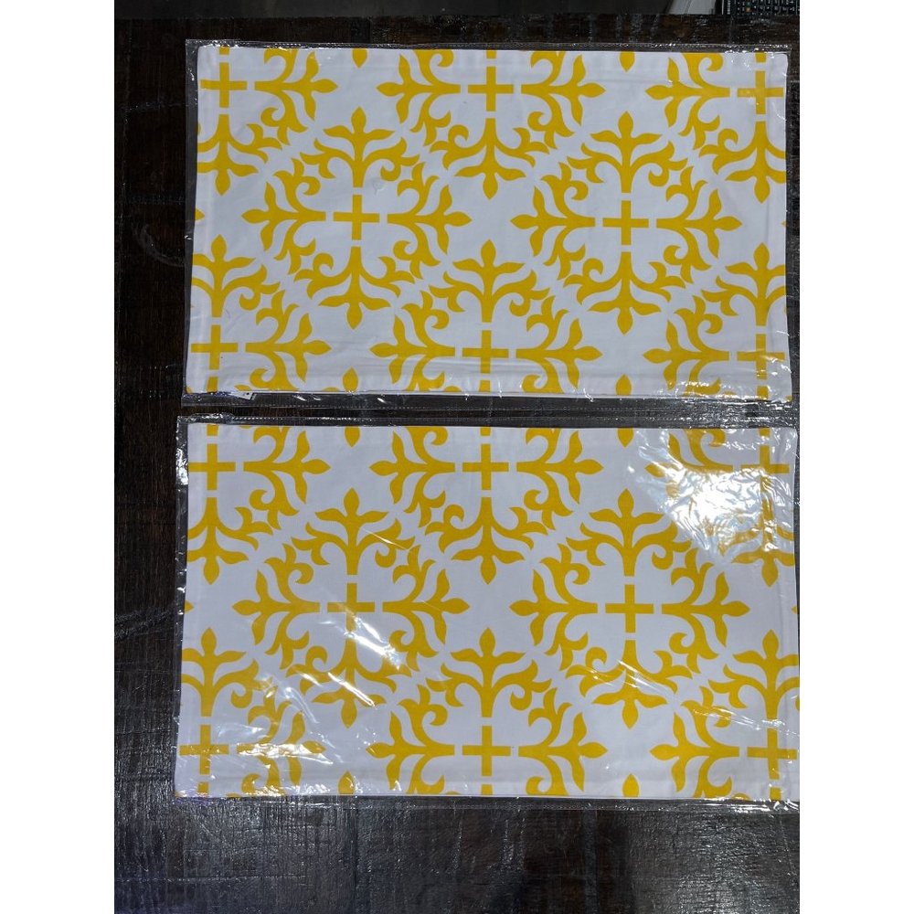 Frog Hill Designs Yellow Ethnic Rectangle Pillow Covers, Set of 2 NWT